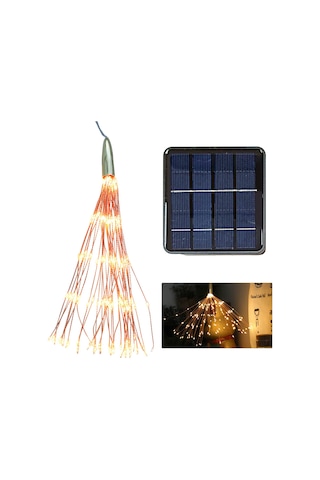 Symbee Güneş Enerjili Bakır Telli 200 Led Atışık Işıklı, Bahçe Ve İç Mekan Noel Dekorasyon Lambası, Sıcak Beyaz Işık Diğer