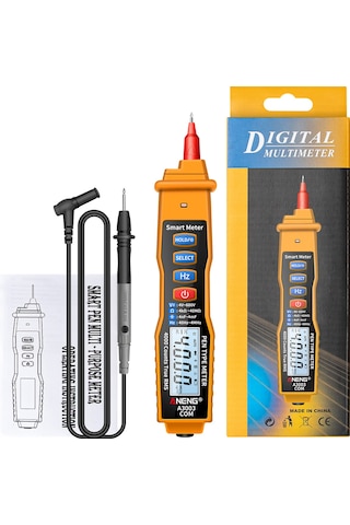 Maiyame Aneng A3003 Sarı Kalem Tipi Dijital Multimetre: Enerji Tasarrufu, Flaş Lambası, Ses Ve Işık Alarmı, 4000 Sayım Pil Dahil Değil