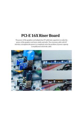 Konesam Gpu Madenciliği İçin Pcı-e 1x'den 16x'e Çevirici Kart, 600mm Usb 3.0 Kablolu Mavi Riser Seti 009s