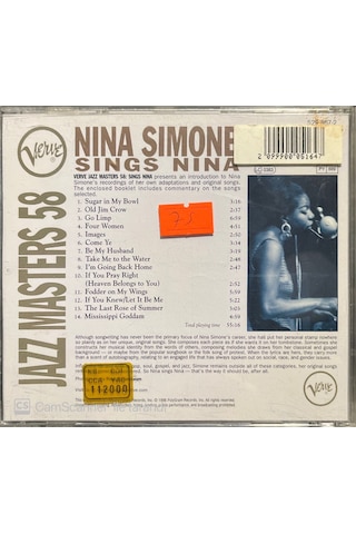 Plak Değildir Cd Dir Cd Nina Simone Sings Nina Jazz Masters 58