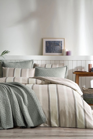 Özdilek Calista 7 Parça Yatak Örtülü Pamuklu Gelin Seti-yeşil Yeşil