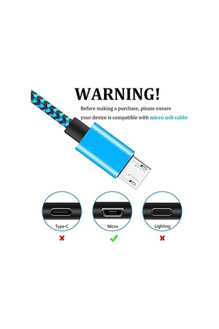 Micro-usb Hızlı Şarj Kablosu, 1 Metre, 2.1a, Kopmaz Naylon Örgülü Veri Kablosu, , Xiaomi Ve Micro-usb Girişli Tüm Cihazlar İle Uyumlu,