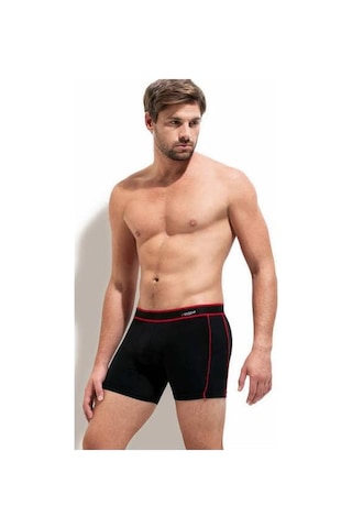 Erdem 1431 3'Lü Erkek Likralı Boxer Siyah