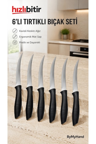 Bymyhand Paslanmaz Çelik Meyve Ve Sebze Bıçağı 6'lı Set