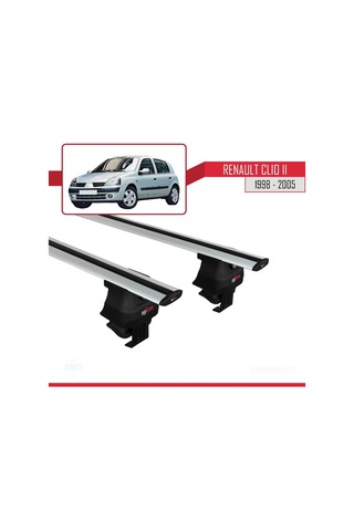 Renault Clio Iı 1998-2005 Arası İle Uyumlu Ace-4 Ara Atkı Tavan Barı Gri