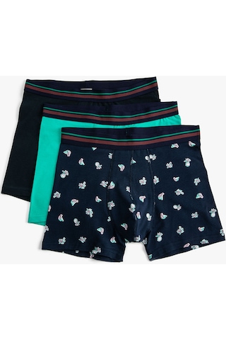 Koton 3'Lü Boxer Seti Meyve Baskılı Pamuklu Lacivert Desenli 3Slm90037Mk 3Slm90037Mk51I