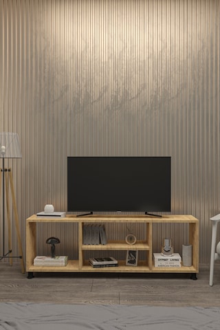 Tv Ünitesi,televizyon Sehpası Luna 160 Cm Portatif Minifix Kurulum Atlantik Çam