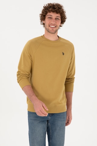 U.S. Polo Assn. Erkek Regular Fit Bisiklet Yaka Hardal İnce Basic Sweatshirt 50313752-VR151