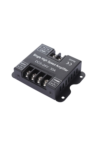 Yaleker Dc 5-24v 30a Tek Renk Led Şerit Sinyal Amplifikatörü, Pwm Algılayıcı, Alüminyum Kasa, 720w Çıkış, 3528/5050/5630/2835 Uyumlu