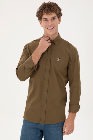 U.s. Polo Assn. Erkek Haki Gömlek Desenli 50292088-vr027 Haki