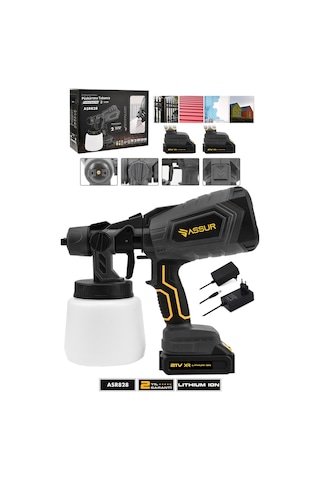 Assur ASR828 21V Çift Akü 300 MM Sprey Püskürtme Siyah
