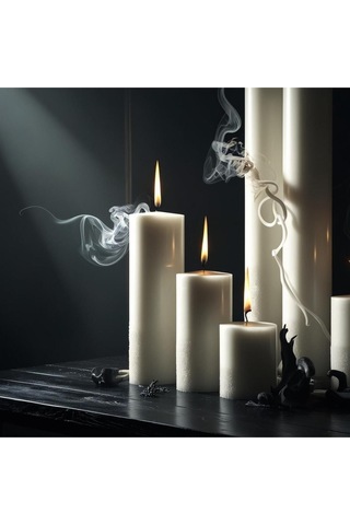 Soya Parafinli Beyaz 1 Adet 160-170 Saat Yanma Süreli Çap:10 Cm Boy:25 Silindir Blok Mum Beyaz Beyaz