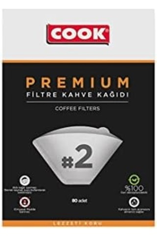 Premium Filtre Kahve Kağıdı - Ebat 2, 80 Adet Çelik