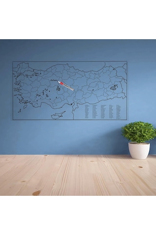 Türkiye Haritası Manyetik Duvar Stickerı Yapıştırıcı Ya Da Çivil