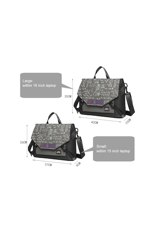 Luckybat Laptop Çantası Hava Yastığı Anti-damla Crossbody Çanta, Boyut: S 13.3-16 İnç Siyah Denklem