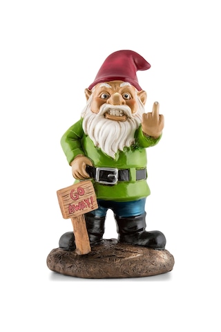 Aubyhe 23 Cm Yeşil/kırmızı Poliresin Bahçe Cüce, Komik Hediye, Dış Mekan Eğlencesi, Büyük Ağız Tasarımı