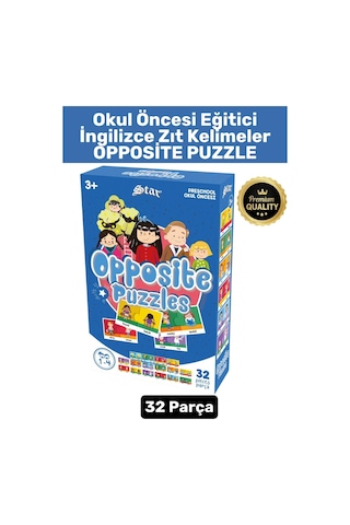 Preschool Öğretici Dil Bilgisi Zeka Geliştirici Okul Öncesi İngilizce Zıt Kelimeler Puzzle-opposite
