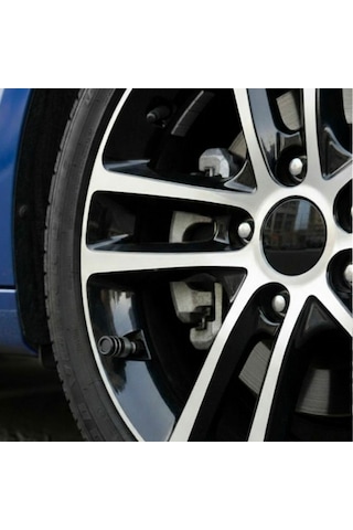 Sibop Kapağı Krom 4lü Takım Üniversal Lastik Subap Tıpası Seti Çizgili Model Siyah Glz02790025