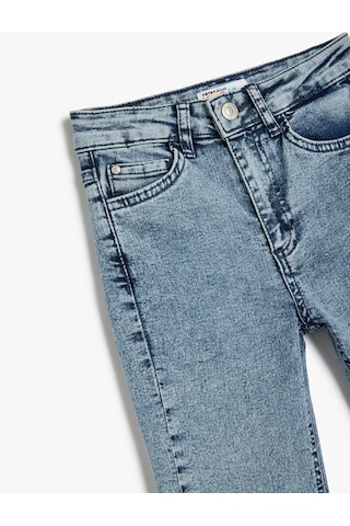 Koton Ayarlanabilir Lastikli Pamuklu Denim Pantolon Lıght Indıgo 5skb40016td Açık Mavi