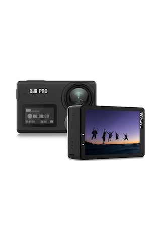 Sjcam Sj8 Pro 2.33 5ghz Wifi 4k60 Uhd 8x Eıs Dijital Zoom 170 Dinamik Lens Geniş Açı 240fps Ağır Çekim 6-eksenli Jiroskop Sabitleme 1200mah Ultra Geniş Batarya Çift Mikrofon Aksiyon Kamerası Siyah