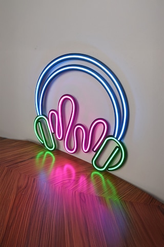 Headphone Neon Dekor Çok Renkli