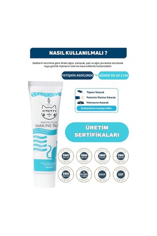 Vitkitty Kediler Için Bağışıklık Sistemini Destekleyen Malt Macun 100 Gr. Immune Paste