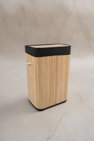 Soley Foldi Bamboo Örme Çamaşır Sepeti Siyah