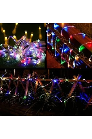 10 Metre 100 Led Solar Rgb Işık Şeffaf Kablolu Çok Renkli