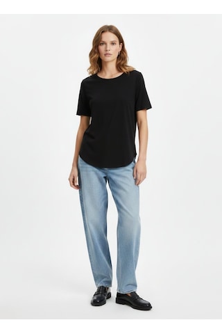 Ltb Bisiklet Yaka Relaxed Fit Siyah T-shırt Siyah