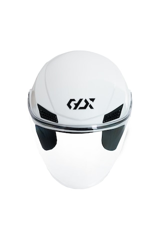 Gp Gx Mks005-Pw Şeffaf Vizörlü Motosiklet Yarım Kask Beyaz