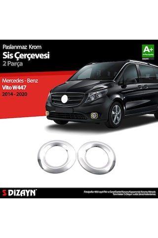 S-dizayn Mercedes Vito W447 Krom Sis Farı Çerçevesi 2 Prç. 2014-2020