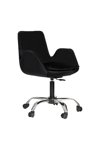 Markaelz Krom Metal Ayaklı Ofis Çalışma Sandalyesi Pescado Siyah