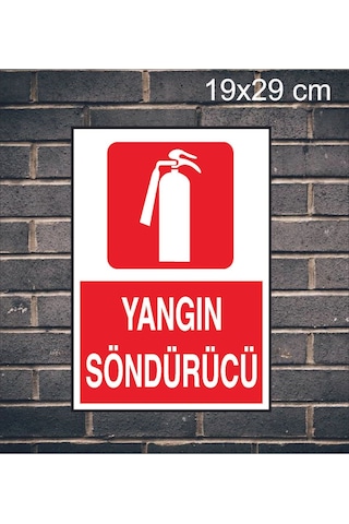 Yangın Söndürücü Yazılı Metal Uyarı Levhası