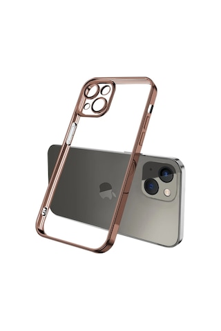 Ally Fashion Series Apple iPhone Uyumlu 13 6.1inç - Kılıf Renkli Kenar Lazer Çerçeveli Silikon - Kılıf- 5775 Mavi