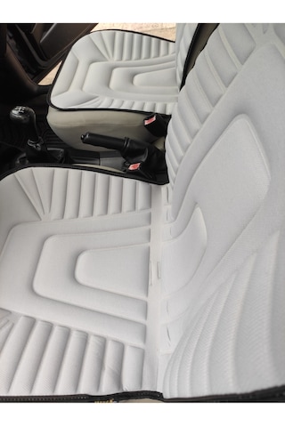 2,li Oto Koltuk Kılıfı Minder Alkantra Kumaş Gri Renk Kabartmalı