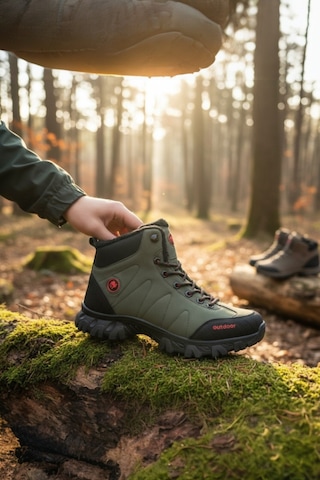 Enoch Erkek Haki Waterproof Kürklü Outdoor Trekking Ve Doğa Yürüyüş Botu Haki