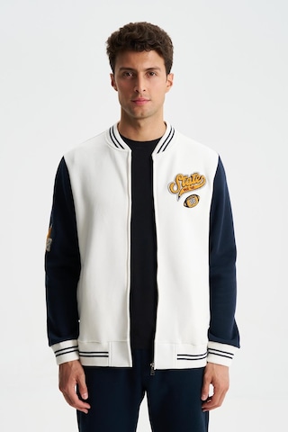 AR-MA Arma Erkek Pamuklu Regular Fit Dik Yaka Baskılı Cepli Kolej Mont Sweatshirt 001