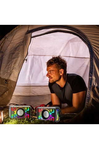 Lenyes S843 Rgb Led Işıklı Taşınabilir Tws Bluetooth Hoparlör V5.3 20w Siyah