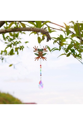 Ruicoo Ev Dekorasyonu İçin Dıy Pırlanta Boyama Kurbağa Figürlü Kristal Zil, Kolay Montajlı Asılı Dekoratif Alet