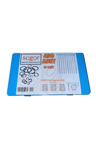 Segor Emniyet Segman Seti Dın 471 Dış Segman Seti 490 Adet 0.2 MM