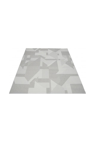Modern Gri Geometrik Desenli Krem Sisal Halı Dokuma Salon Ve Mutfak Halısı Çok Renkli