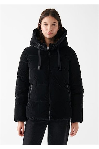 Mavi M1110043-900 Kapüşonlu Şişme Mont Siyah