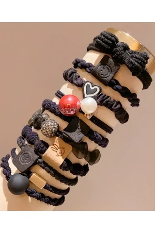 Mını Shop Msk Saç Lastikleri, 10'lu Set 206266481 Siyah