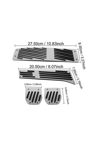 Novahub Alüminyum Alaşım Araba Pedalları Gümüş Bmw X1 M3 E30 E36 E39 E46 E87 E90 E91 E92 E93 3pc Set