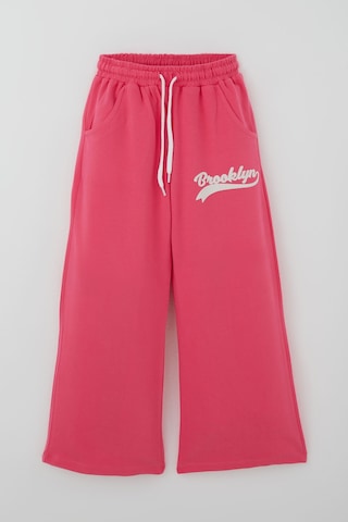 Breeze Kız Çocuk Pantolonlu Takım Brooklyn Yazı Baskılı Bağcıklı 8-14 Yaş, Fuşya