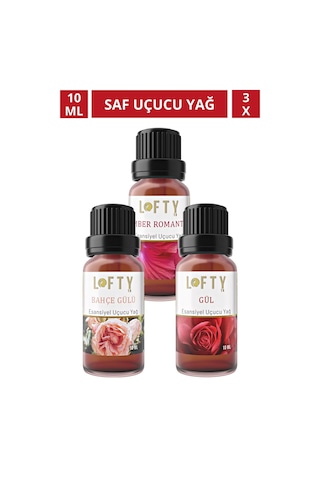 Lofty Gül Bahçe Gülü Amber Doğal Uçucu Yağ Saf Buhurdanlık Esansı Oda Kokusu 10 ML