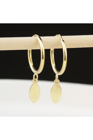 Glorria Altın Oval Sallantı Küpe Renkli