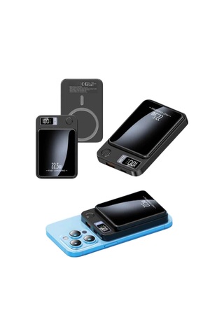 Taşınabilir Şarj Magsafe Powerbank 10.000 Mah Hızlı Şarj Led Göstergeli Kablosuz Çok Renkli