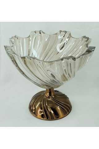 Güven Home Store Açık Bal Rengi Kristal Diagonal Oyma Desenli Büyük Boy Gondol