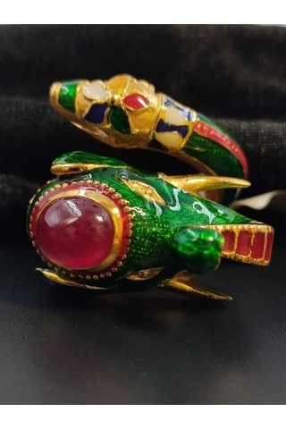 925 Ayar Gümüş Mine İşlem Yüzük 248 Altın